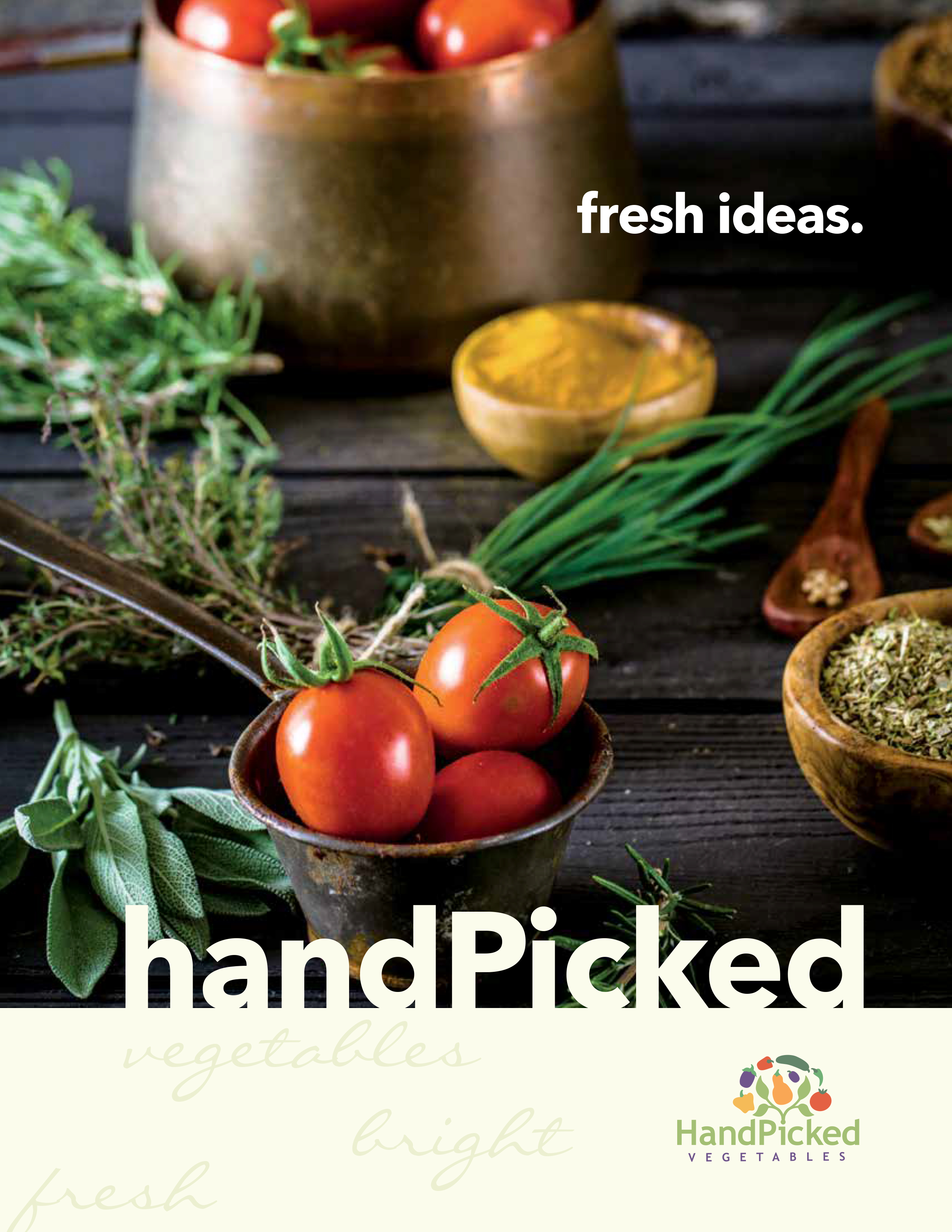 Cover for the Handpicked Vegetables brochure.